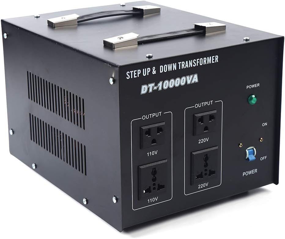 10000W Voltage Converter Transformer Step Up/Down 110V/220V Heavy Duty Power Converter with 2 US Outlets, 2 Universal Outlets, Circuit Breaker S247