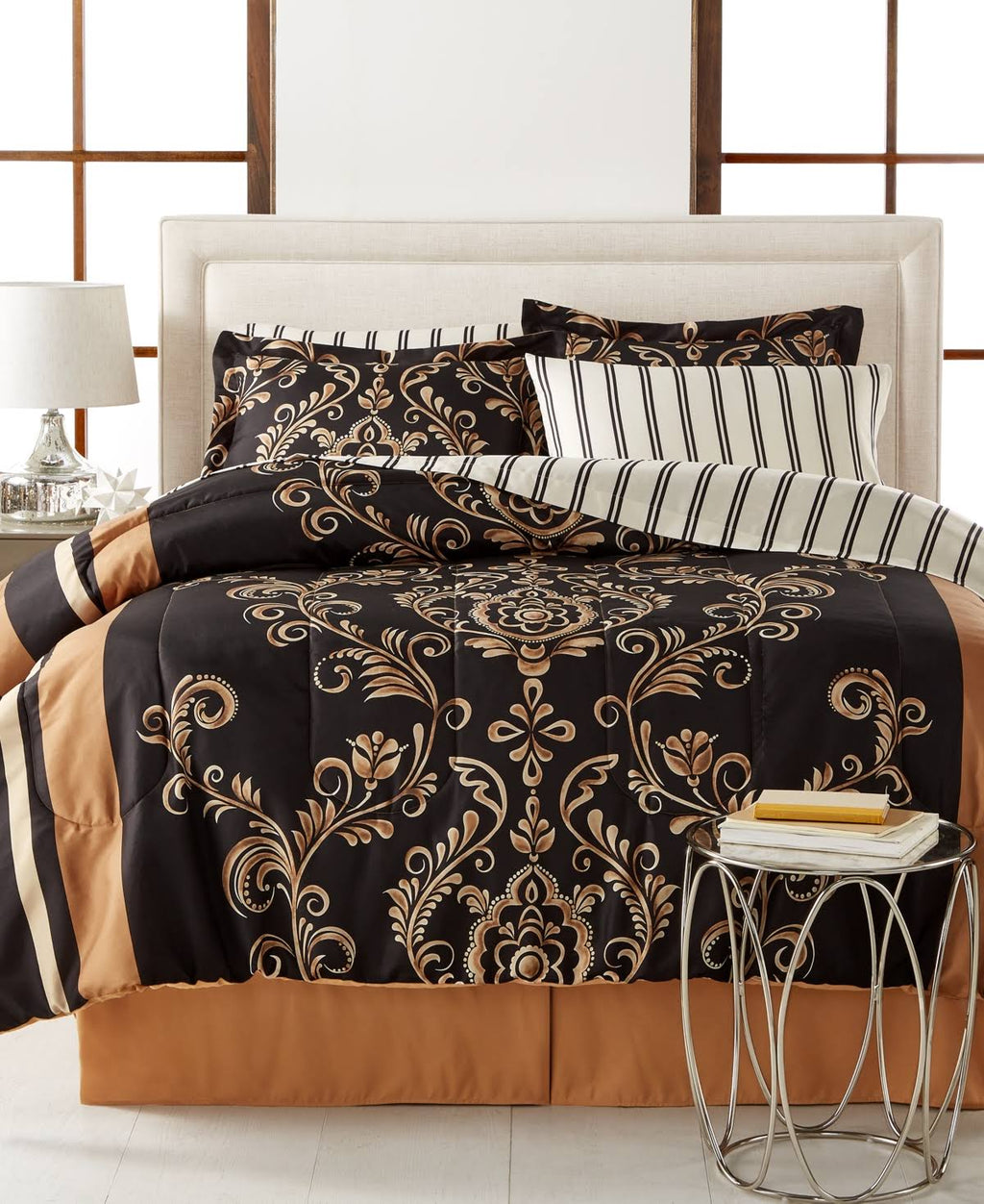 Gold Reversible 8-Piece Full Bedding Set E360059
