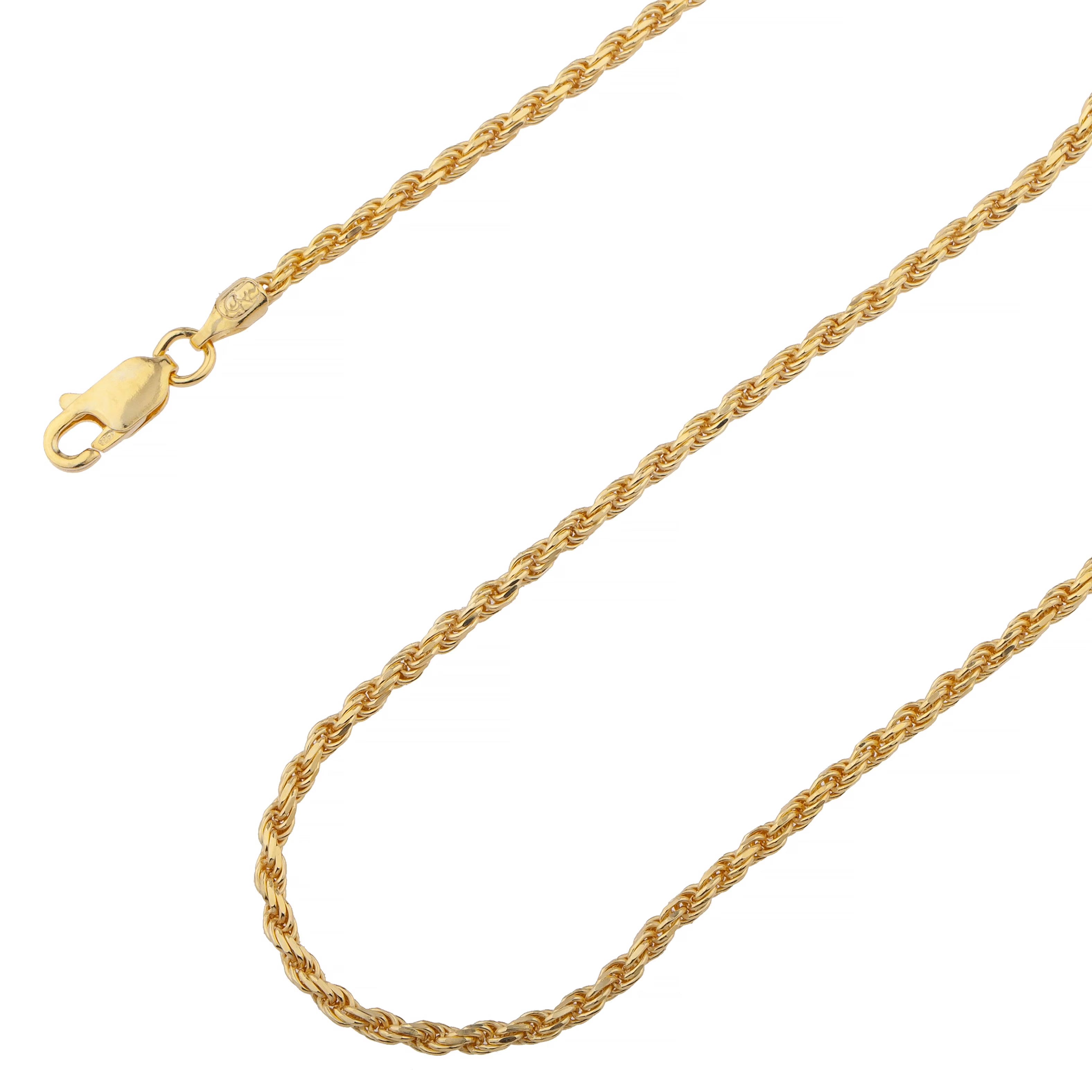 14K Gold Vermeil Italian Rope Chain Necklace Q928