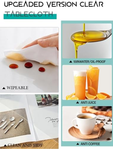 Clear Plastic Table Cover Protector 1.5mm Thick PVC Tablecloth Q1259