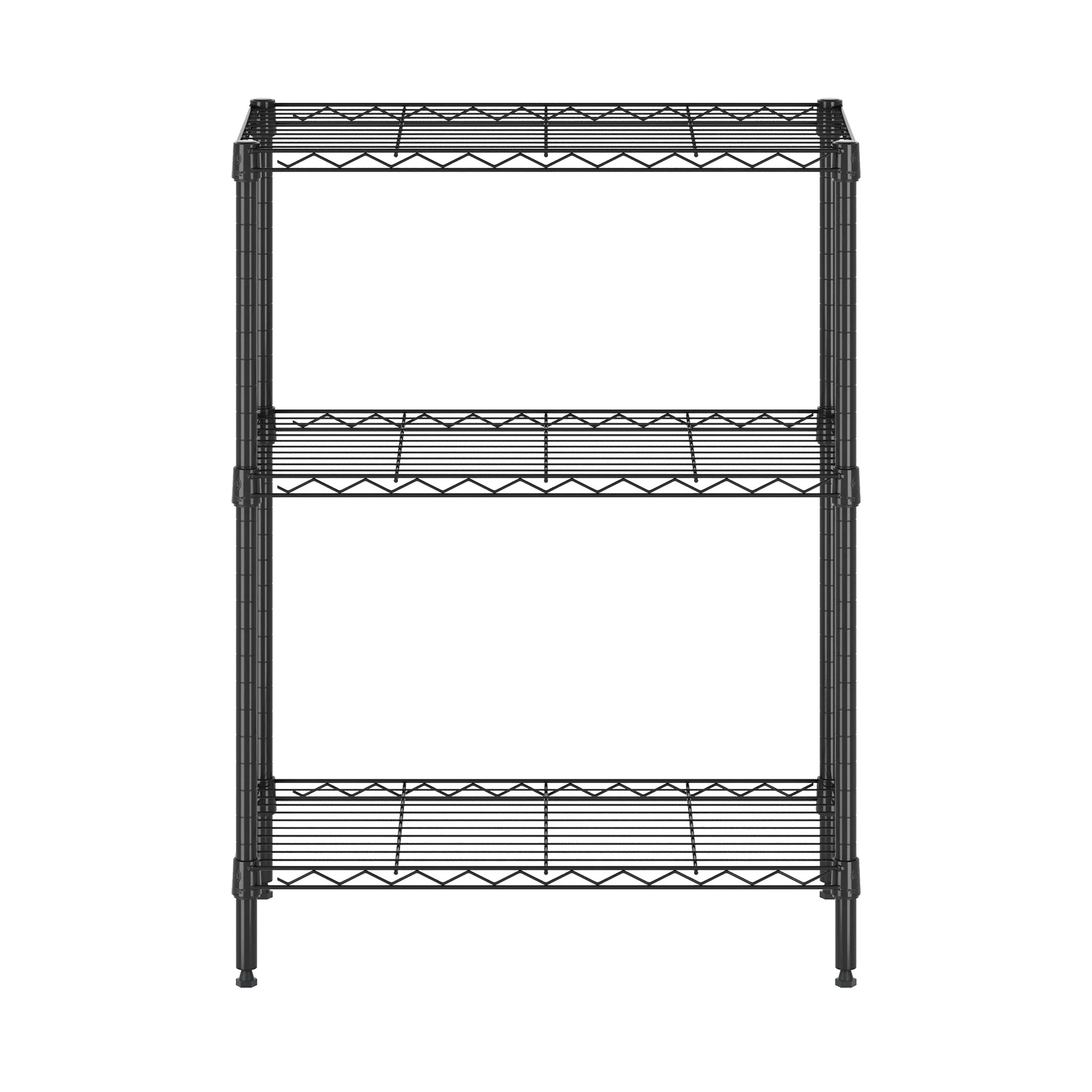 Black 3-Tier Metal Storage Shelf Rack D96411