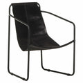 Black Real Leather Armchair K106