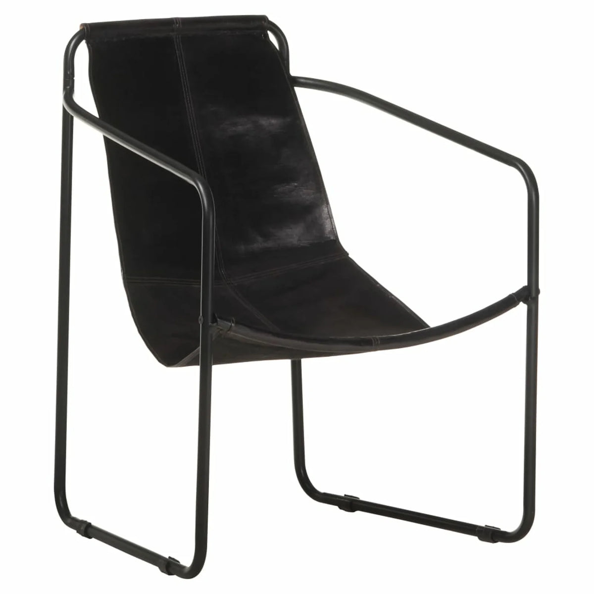 Black Real Leather Armchair K106