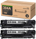 2-Black 304A CC530A Toner Cartridge Replacement for HP CM2320n CM2320fxi CM2320nf CP2025 CP2025n CP2025dn CP2025x Printer M19185