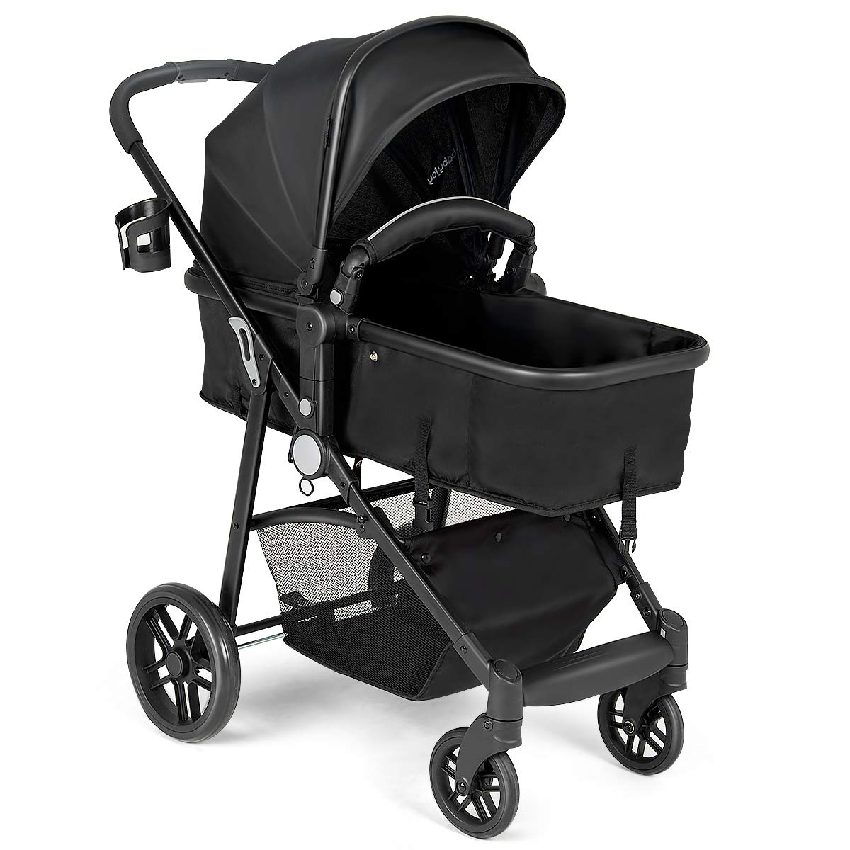 Black Convertible Baby Stroller with Foot Cover I53834