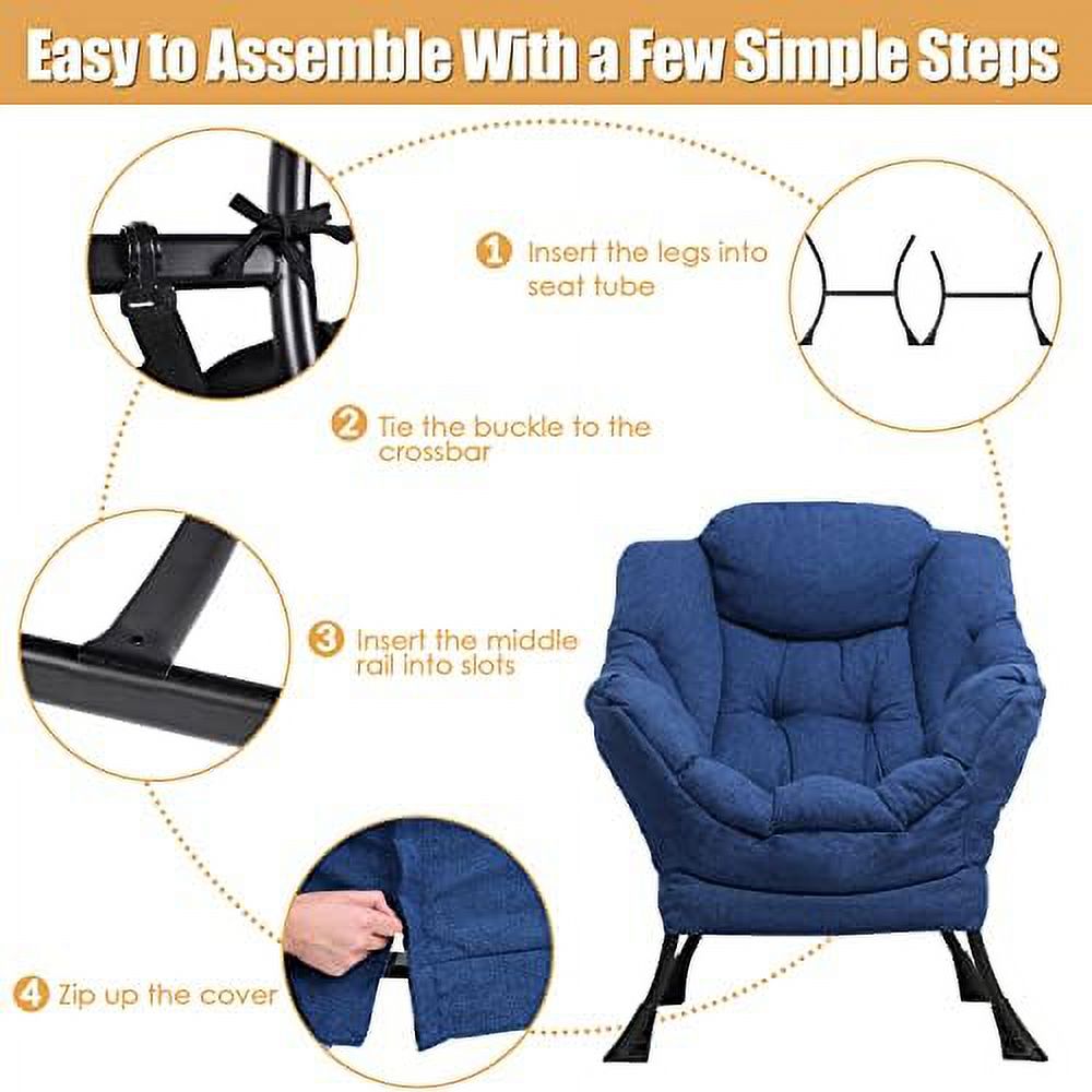 Upholstered Velvet Single Sofa Chair with Side Pocket Y857120