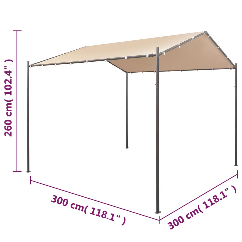 Beige Steel Gazebo Pavilion Tent Canopy Y6878