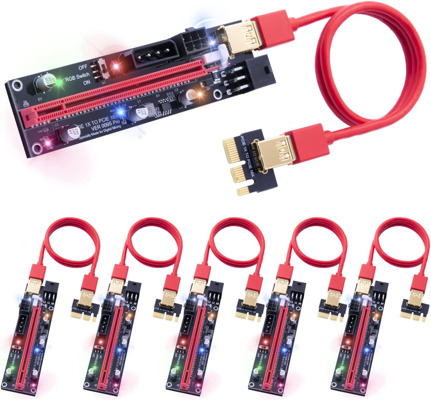 PCIe Riser Adapter Card with 60cm USB 3.0 Cable X36223