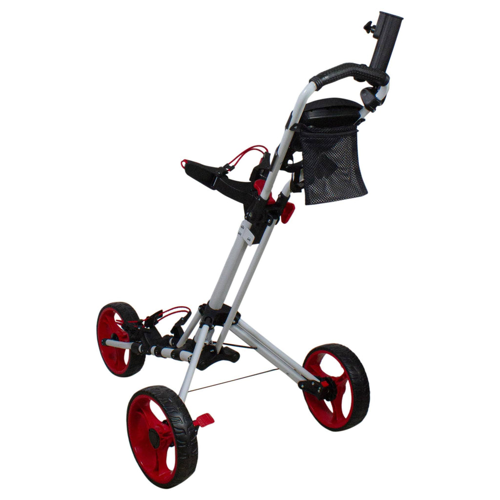 48x22 White and Red 3 Wheel Golf Push Cart J701877