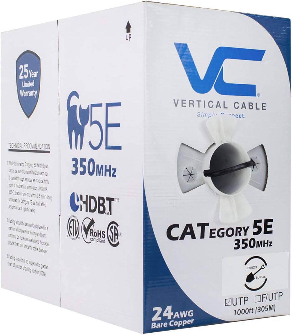 1000ft Black Bulk Ethernet Cable N8246