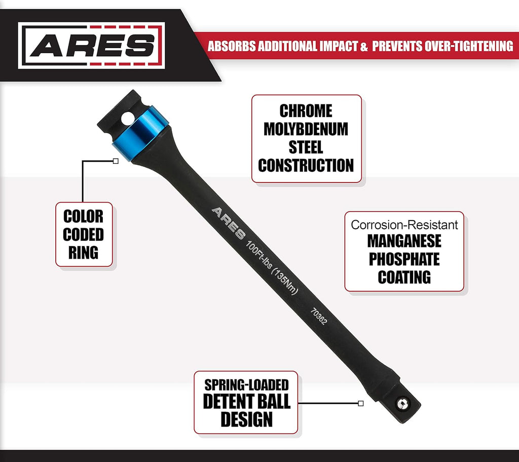Chrome Moly 1/2-Inch Drive 8-Inch Long Impact Grade Extension Bar Set, Pack of 2 S36446
