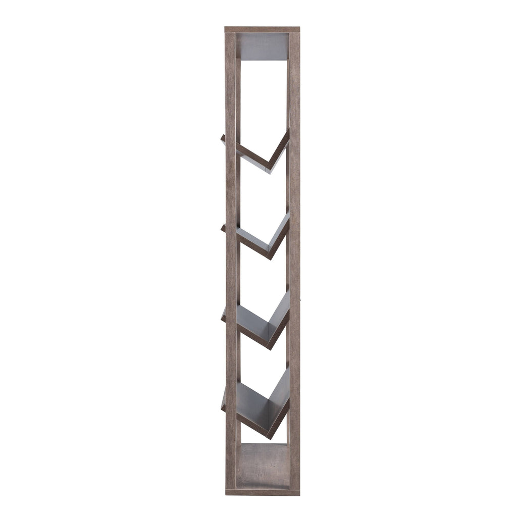 Walnut Oak 5-Shelf Bookcase C405