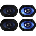 6x8 720 Watt 3-Way Car Coaxial Audio Speakers Stereo H322542