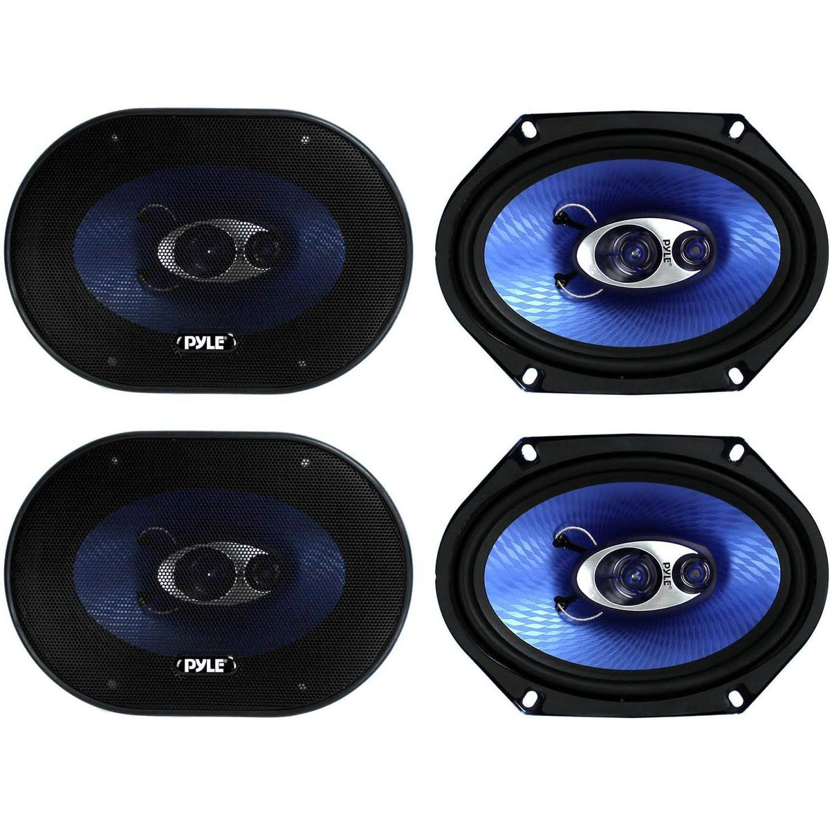 6x8 720 Watt 3-Way Car Coaxial Audio Speakers Stereo H322542