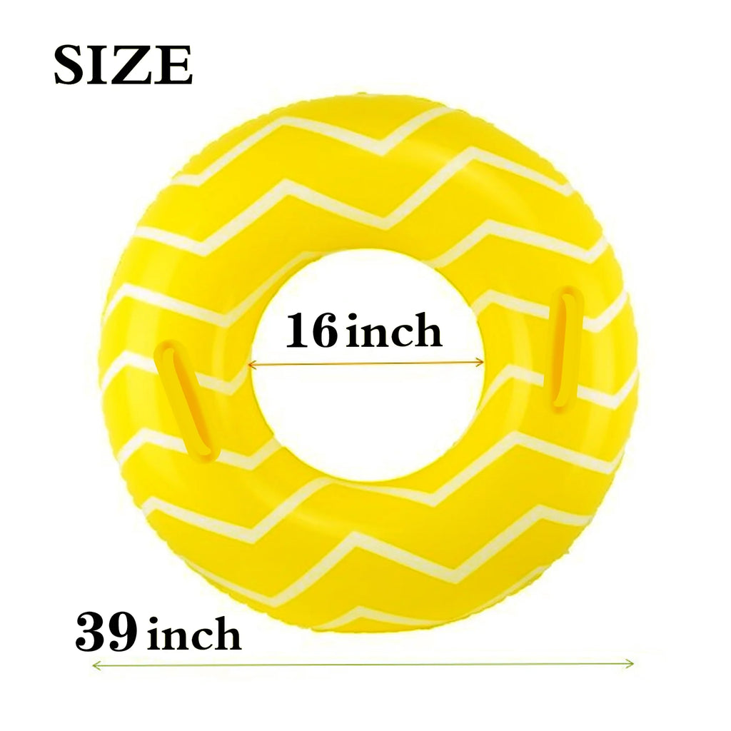 2 Pack Inflatable Pool Tubes with Handles, Pink Swimming Floats T9467