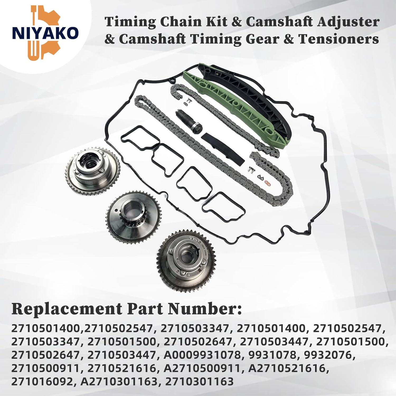 Timing Chain Kit with Camshaft Adjuster and Camshaft Timing Gear Q3472