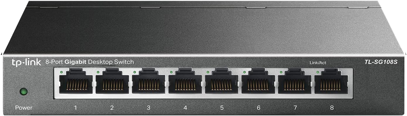 16 Port Gigabit Ethernet Network Switch, Fanless Metal, Pack of 2 A213963