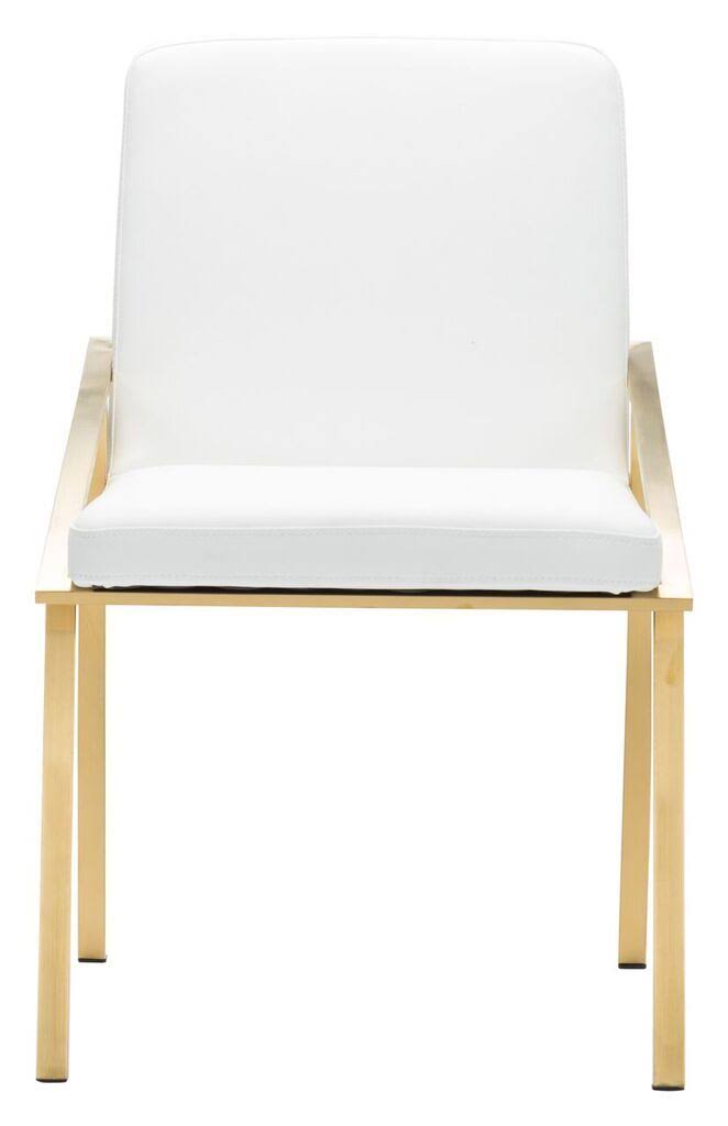 White/Polished Stainless Dining Chair Z55296