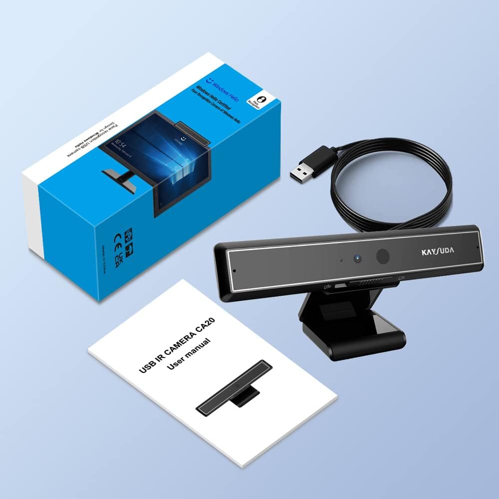 Face Recognition USB IR Camera with Dual Omnidirectional Microphone, 1080P, Pack of 2 X3847