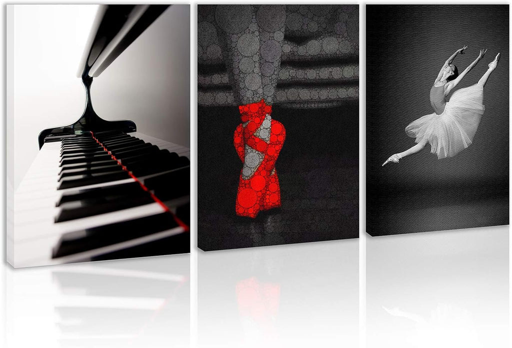 Black and White and Red Ballet Canvas Painting E11955