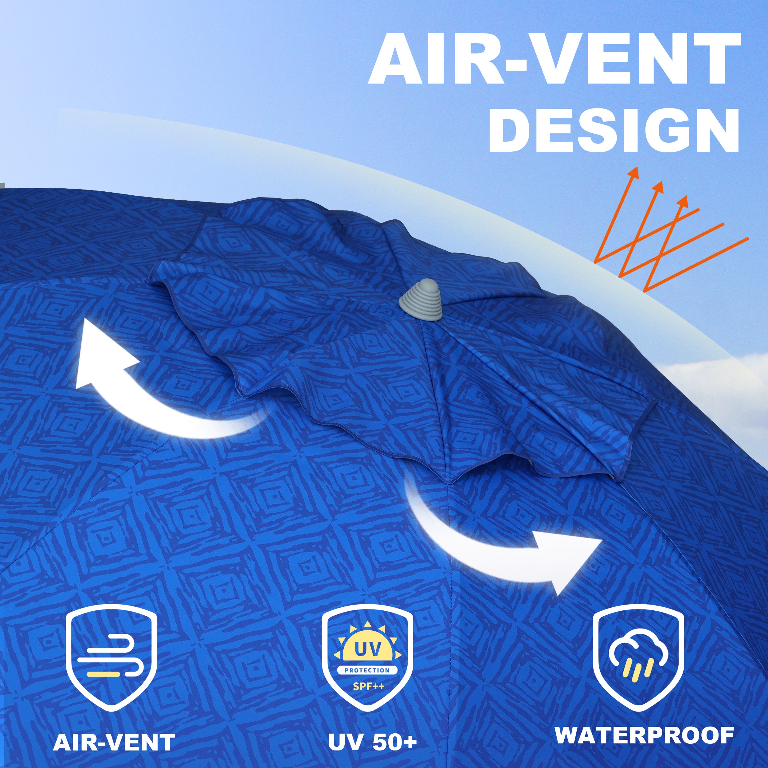 6.5ft Beach Umbrella with Sand Anchor C951