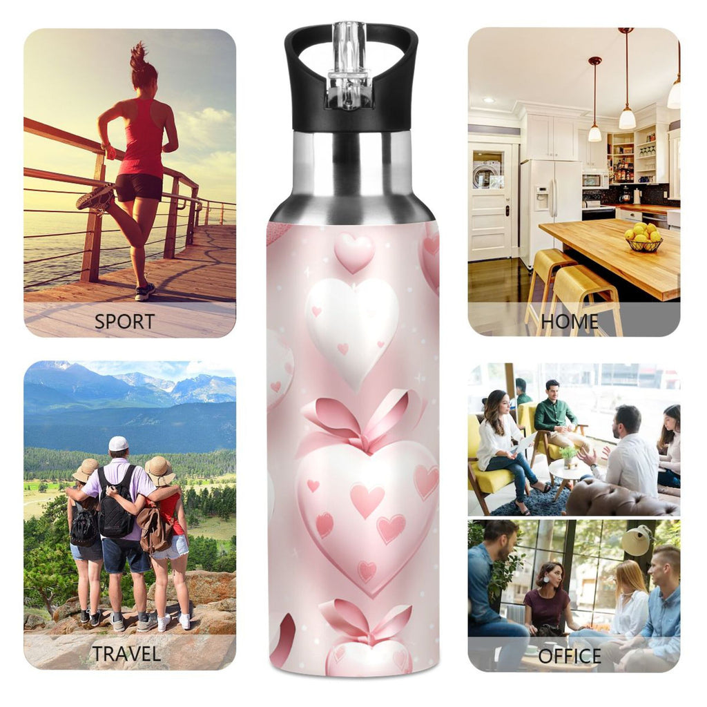 Insulated Thermos Stainless Steel Water Bottle with Straw Lid, 20 oz G7525
