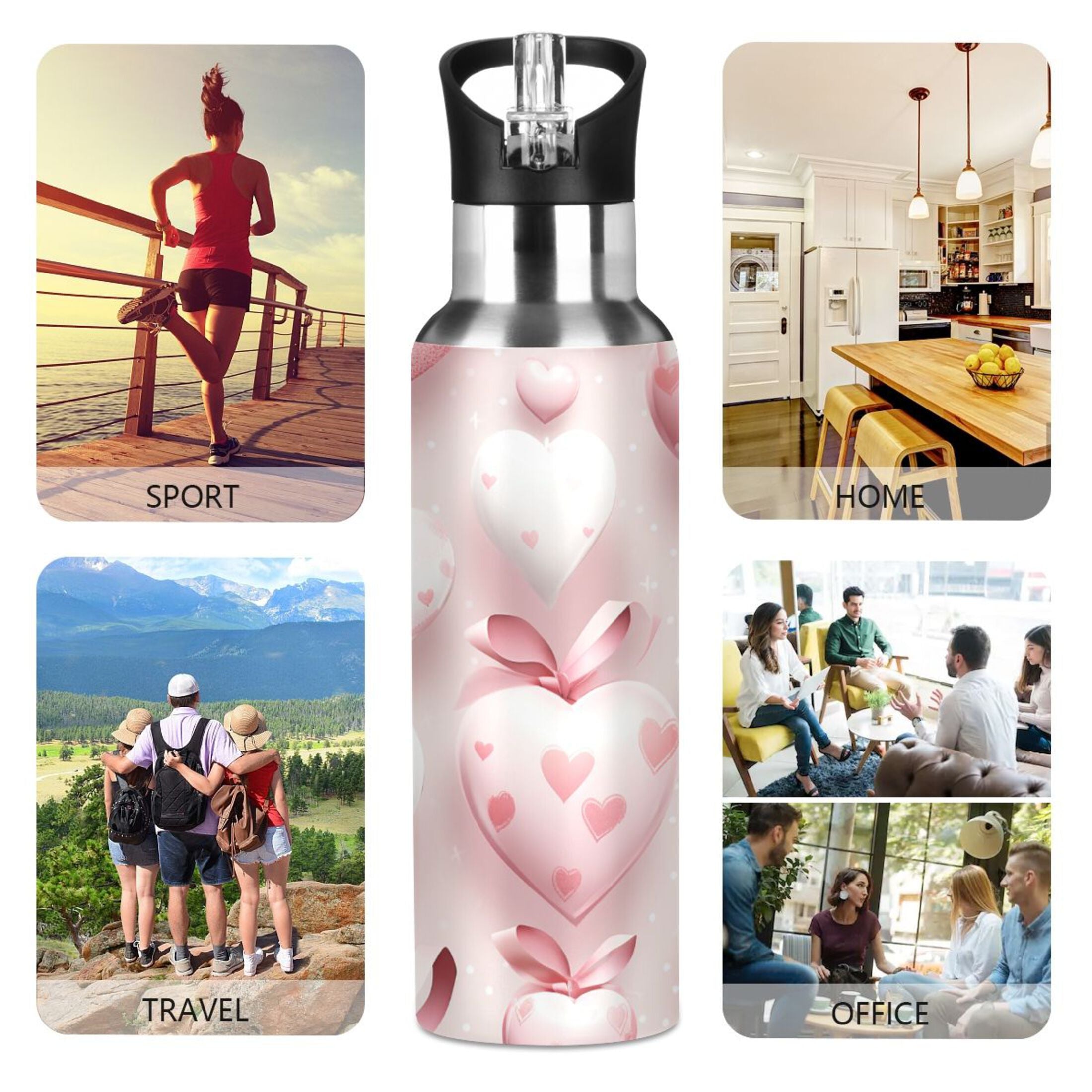 Insulated Thermos Stainless Steel Water Bottle with Straw Lid, 20 oz G7525