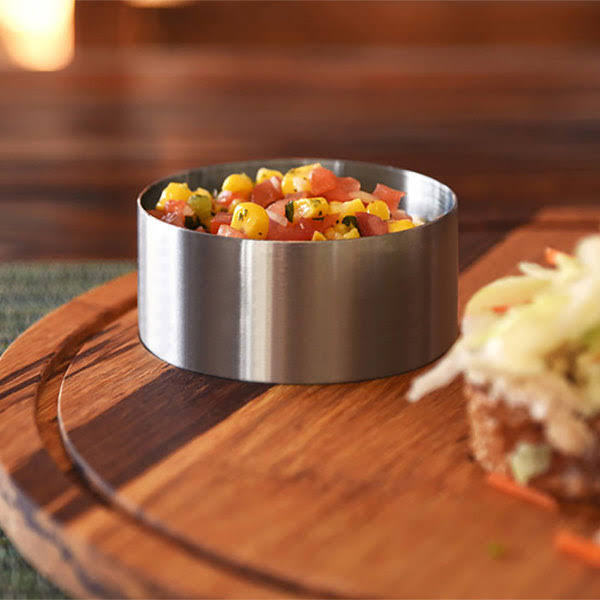 6 oz. Brushed Stainless Steel Round Ramekin - 12/Case S4265
