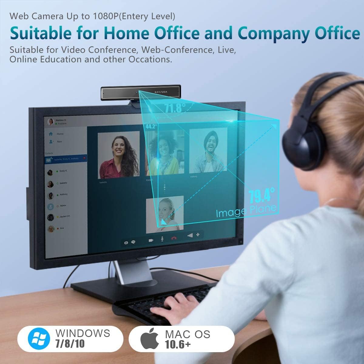 Face Recognition USB IR Camera with Dual Omnidirectional Microphone, 1080P, Pack of 2 X3847