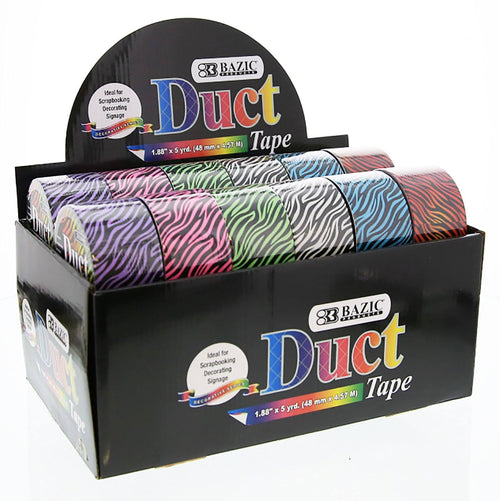 1.88 inch x 5 Yards Zebra Duct Tape (24/Case) J270