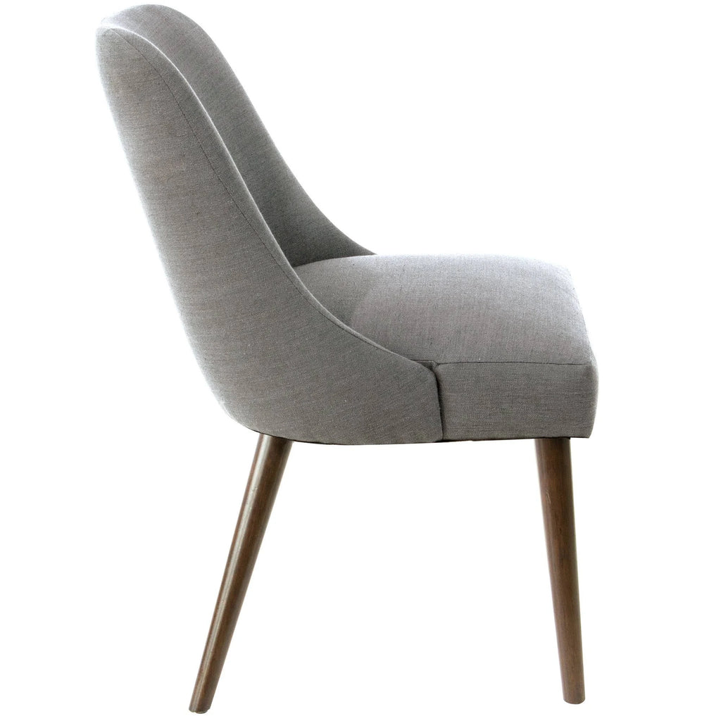 Linen Rounded Back Dining Chair Gray U549314