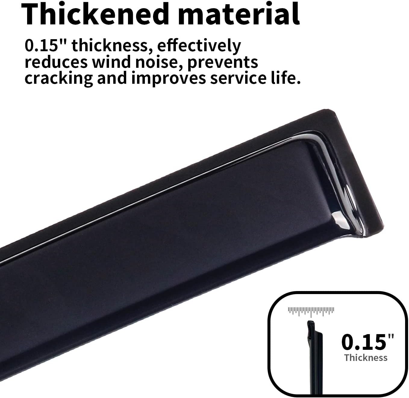 4-Piece Dark Smoke Tape-On Rain Guards I166