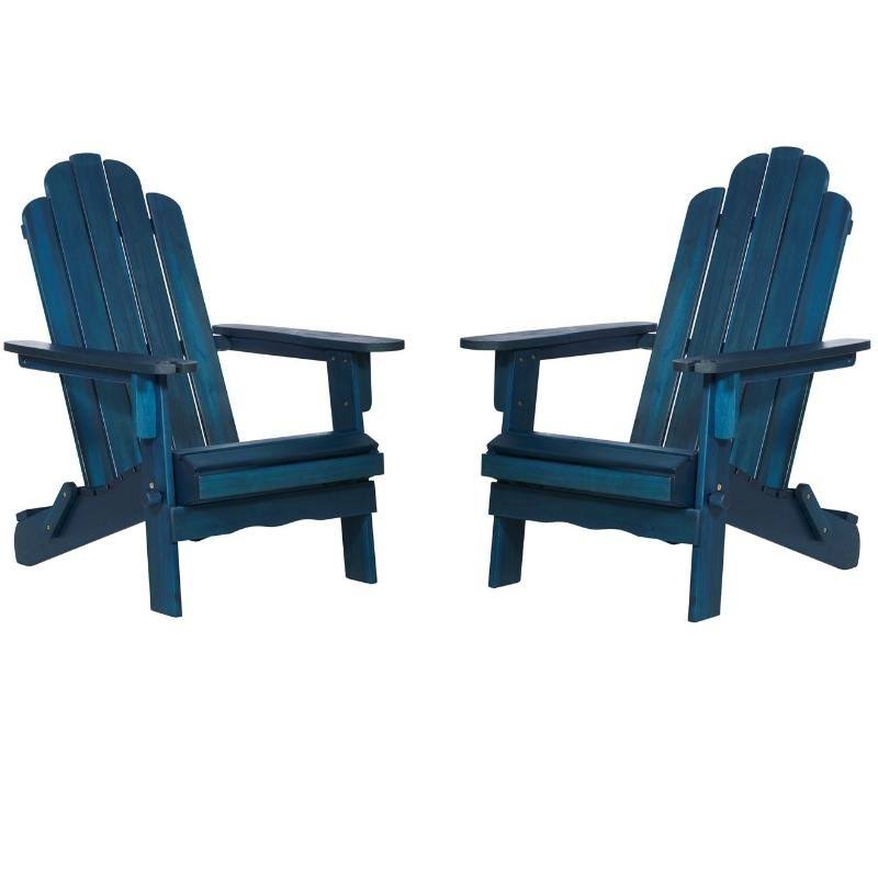 2 Piece Navy Blue Acacia Patio Set B6485