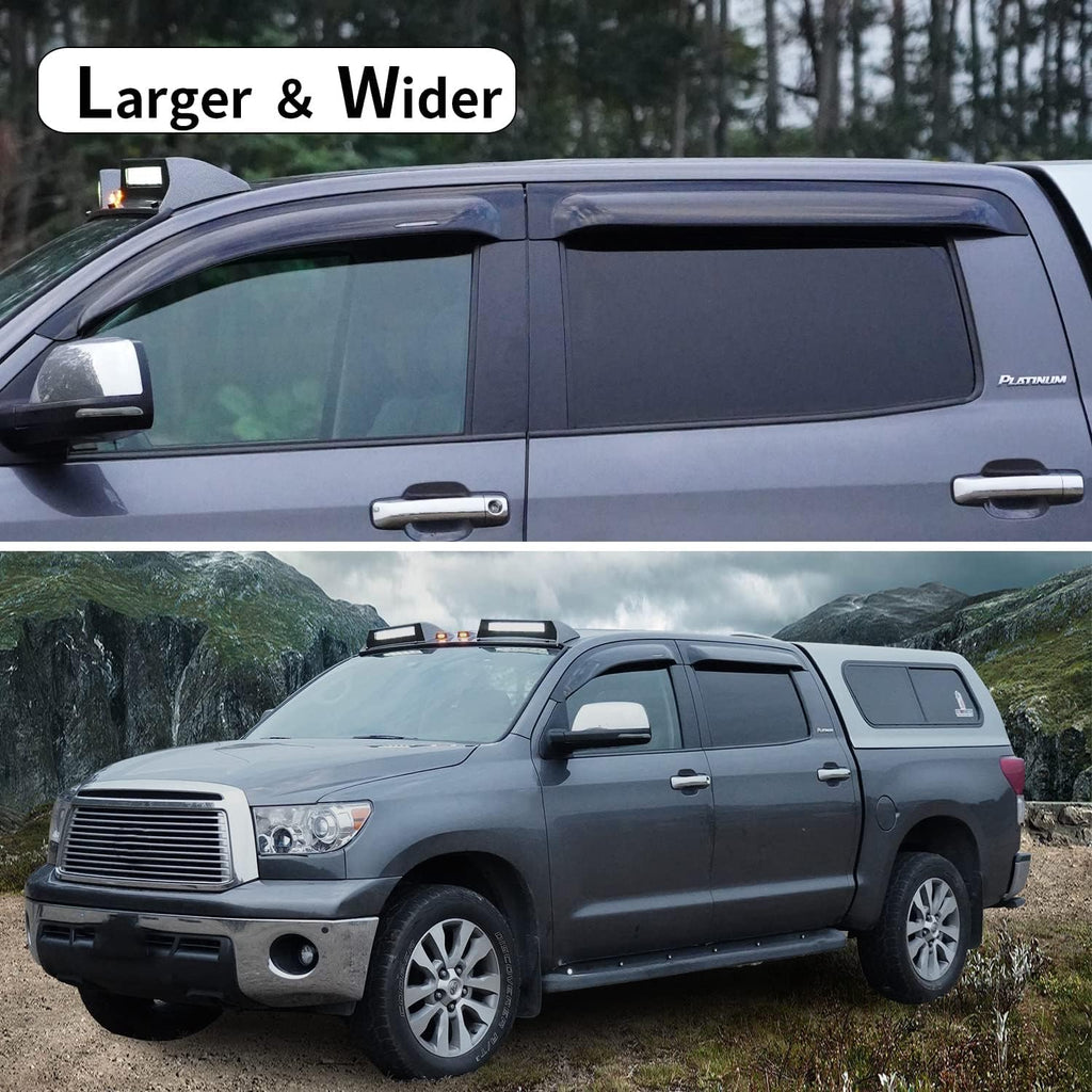 4-Piece Dark Smoke Tape-On Rain Guards I166