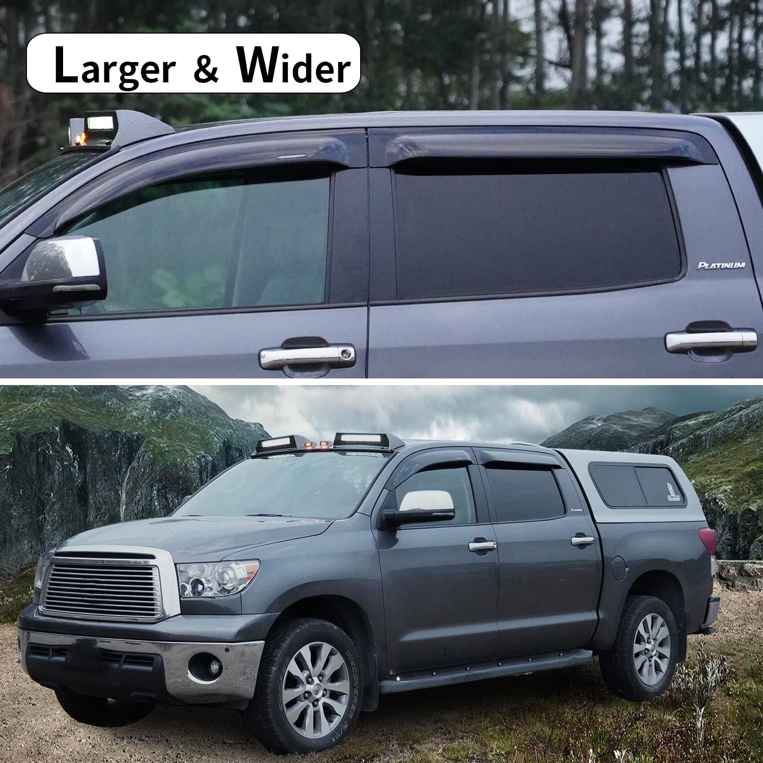 4-Piece Dark Smoke Tape-On Rain Guards I166