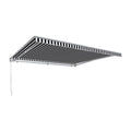 24 ft. Retractable Awning with Remote, Black & White B201255