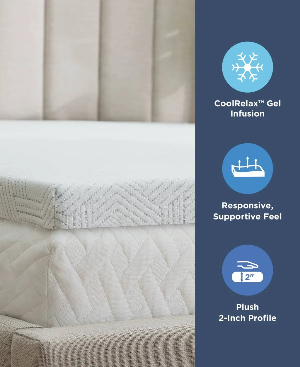 White California King Memory Foam Topper Z706936