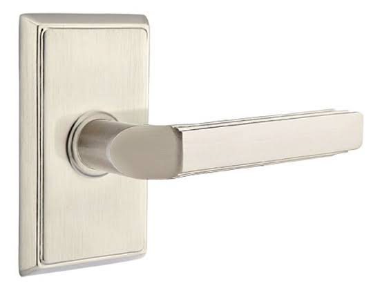 Flat Black Privacy Lever with Rectangular Rose A31810