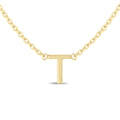 14K Solid Yellow Gold Initial Necklace L226