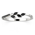 18K White Gold Over Silver Marquise Cut Black Diamond Moissanite Wedding Band P621353