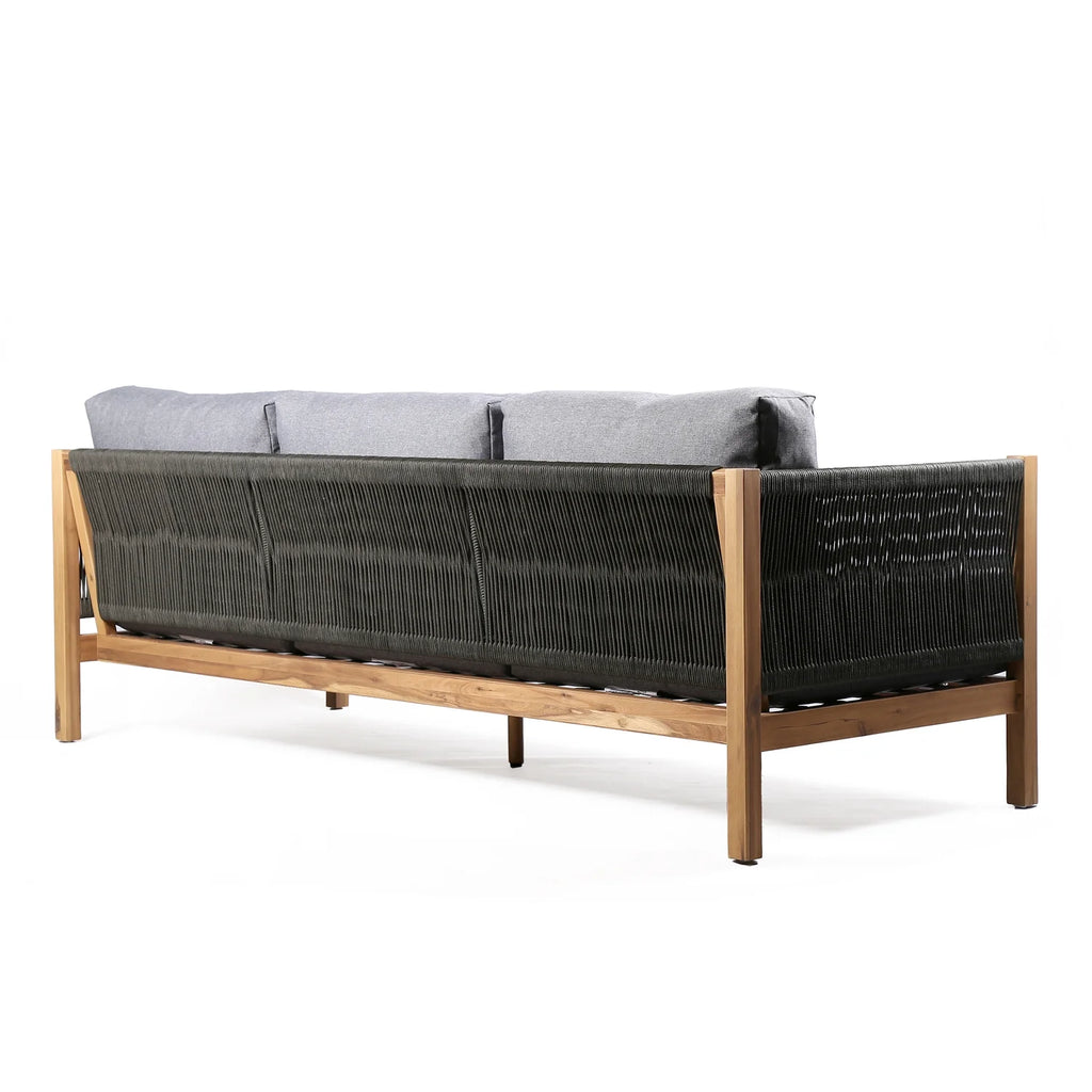Natural Wood & Fabric Outdoor Patio Sofa P68832