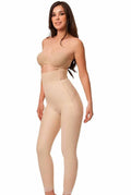High Waist Girdle with Zippers Ankle Beige - 3XL B38325