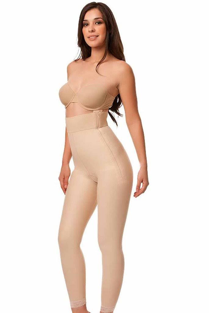 High Waist Girdle with Zippers Ankle Beige - 3XL B38325