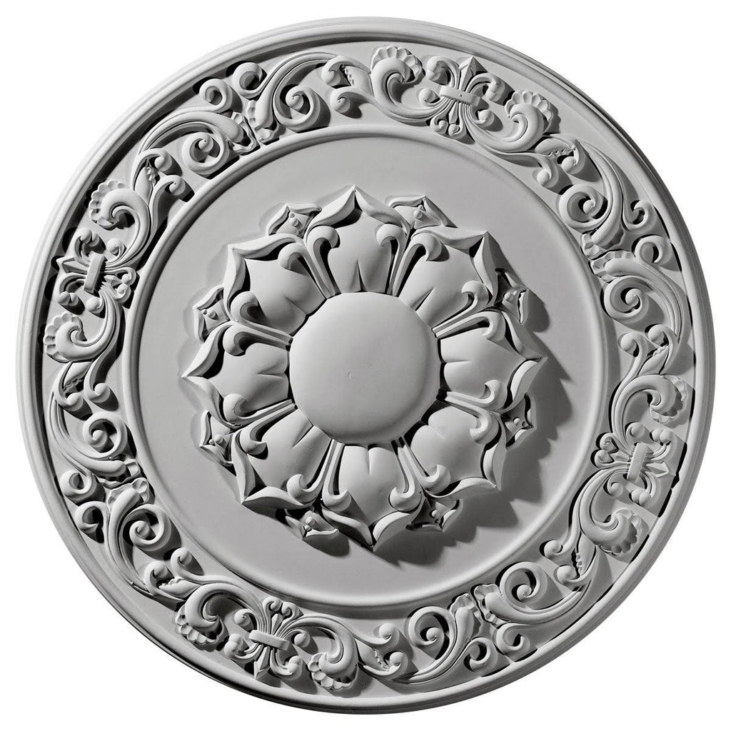 27 3/4x22OD x 2x22P Hand-Painted Silver Ceiling Medallion T930111
