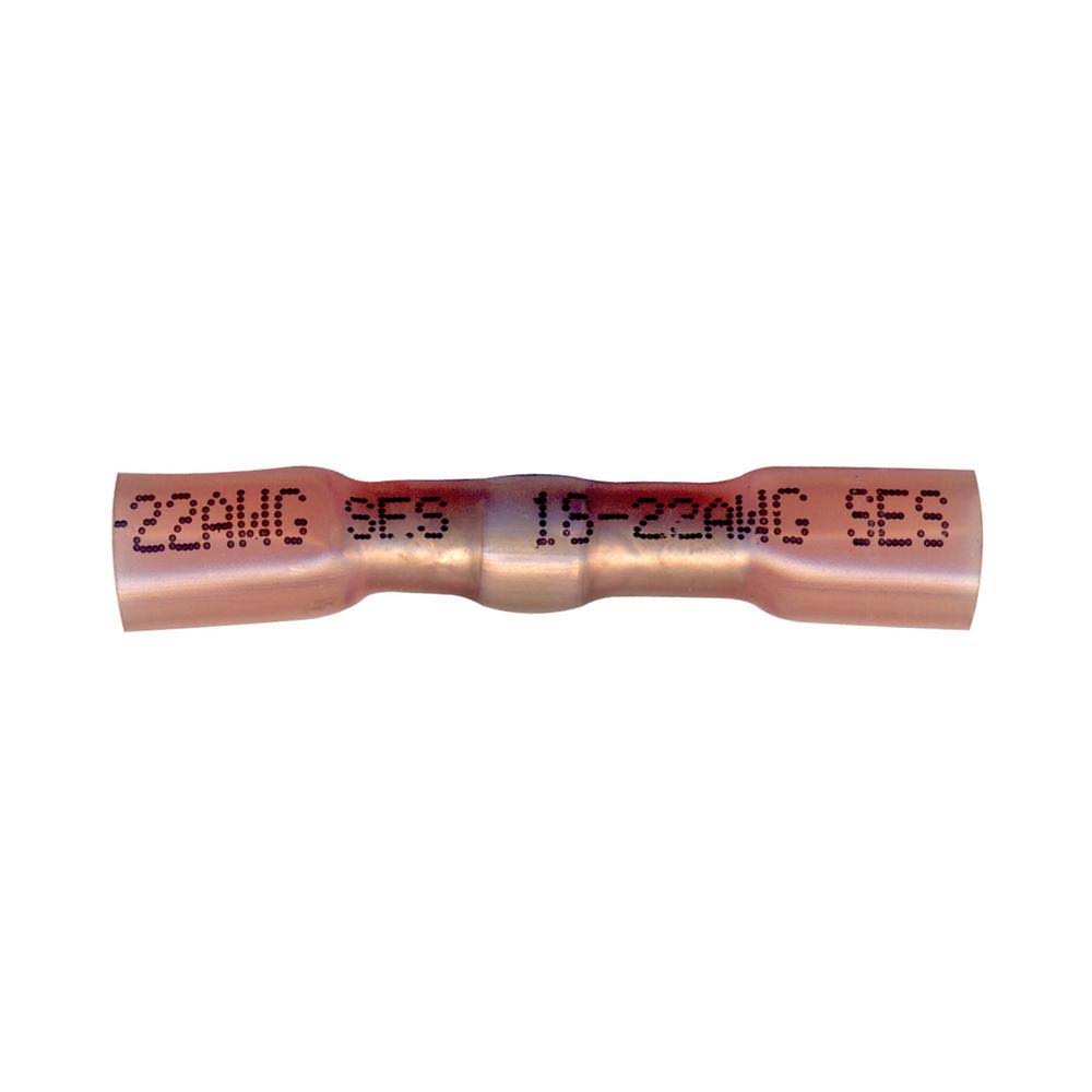22-18 AWG Heat Shrink Butt Splice Terminal, Red 6/Pkg W437379