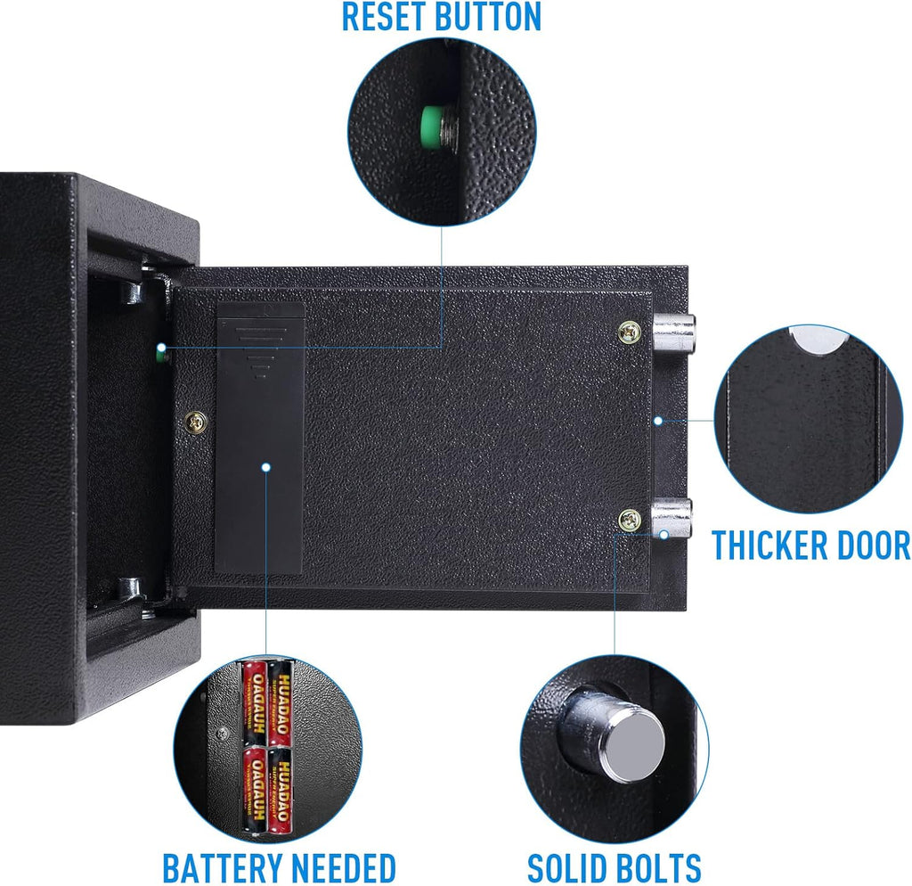 Fingerprint Safe Box 3.83 Cubic Feet with Separate Lock Box and Bottom Compartment I2083