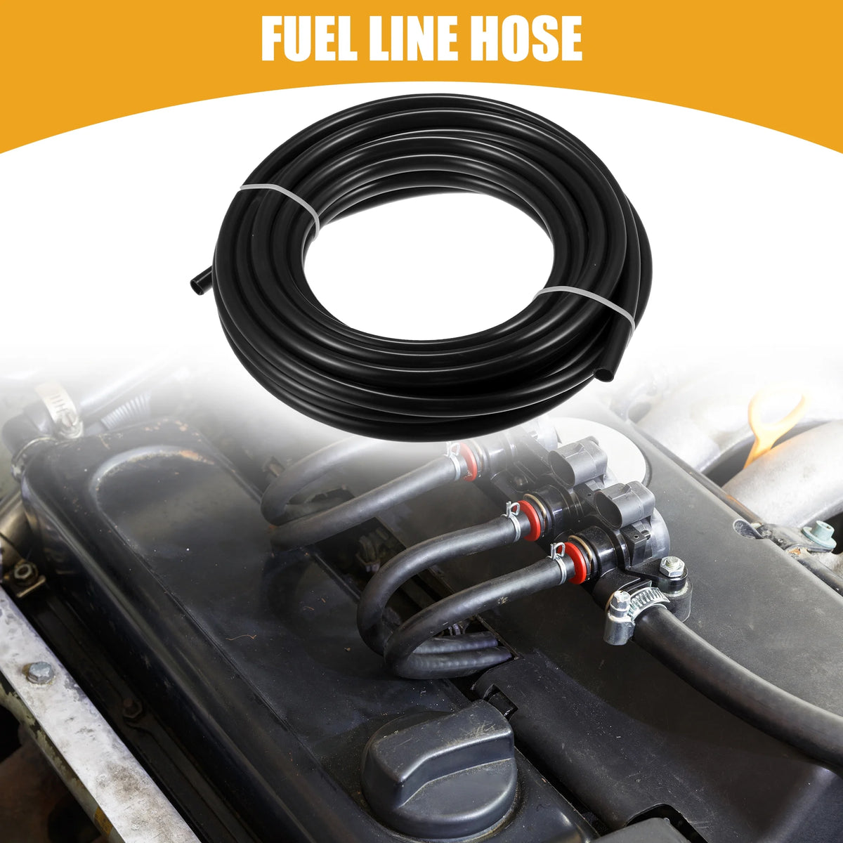 32.8ft 10mm ID Black Nylon Fuel Line Hose B302639