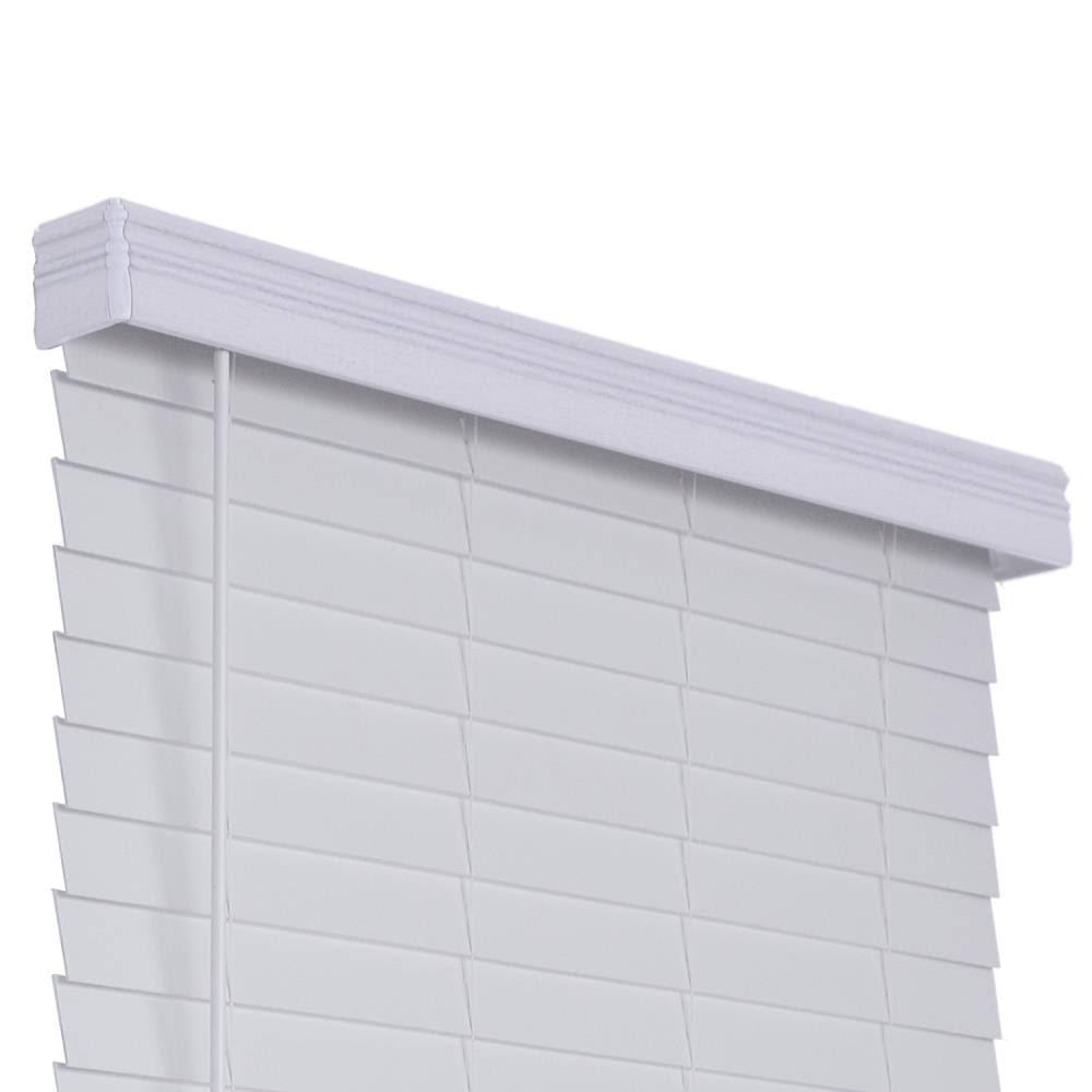White Faux Wood Cordless Room Darkening Horizontal Blinds I162594