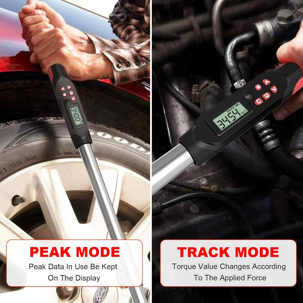 1/2-Inch Drive Digital Torque Wrench Set with Buzzer & LED Indicator G72462
