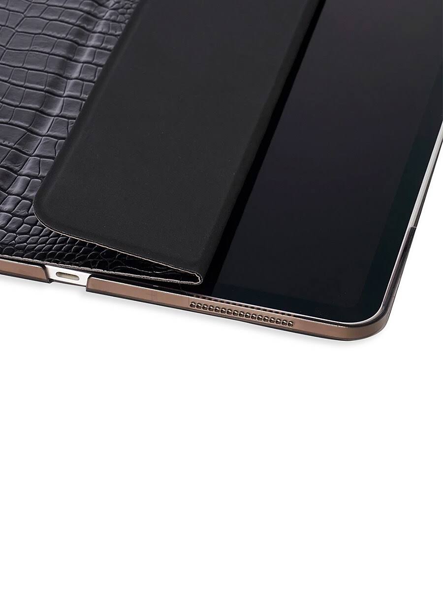 Black Crocodile-Embossed iPad Pro Case B737202